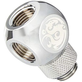 Bitspower G1/4" Q-Rotary Extender Fitting with Triple G1/4" Female Ports, Rotary, Black Sparkle