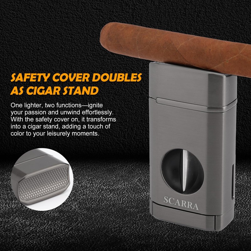 SCARRA Cigar Torch Lighter, Multi-Function 3-in-1 Torch Lighter Gift for