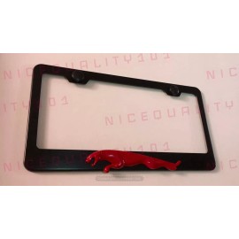 Unbranded 3D Jaguar Stainless Steel Black Finished License Plate Frame