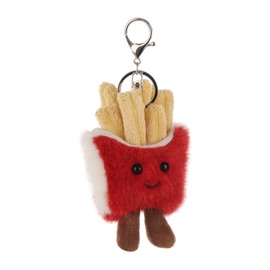 Apricot Lamb Fresh French Fries Soft Cuddly Keychain, Plush Toys Stuffed Keychain for Kids’ Backpack, Purse, 3.6 Inches