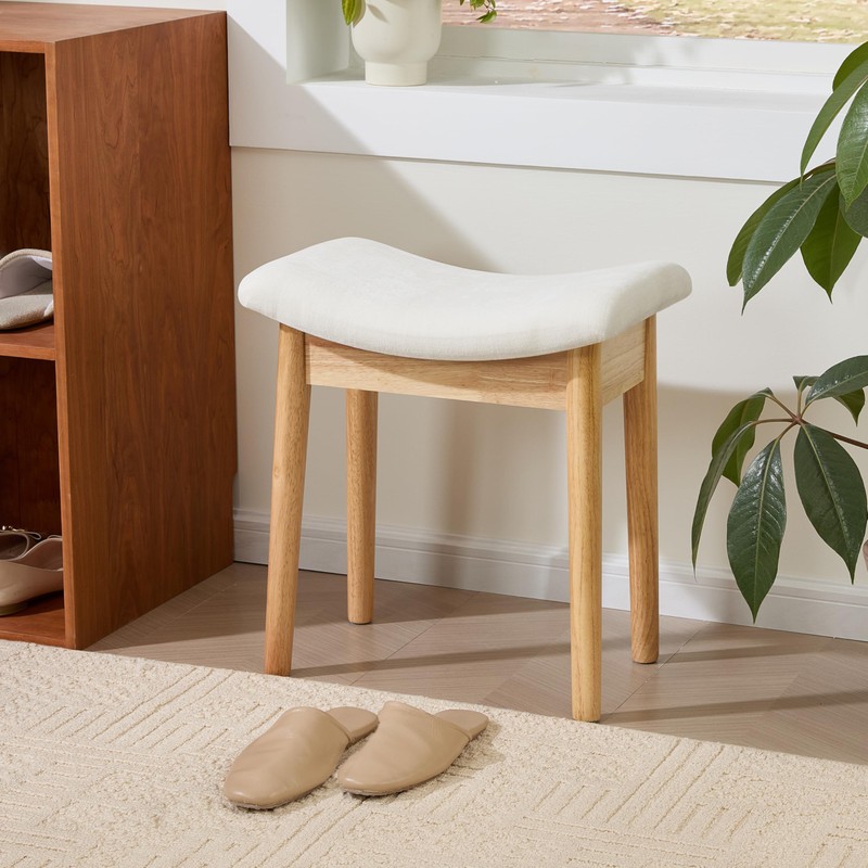 Royal Windsor Vanity Stool with Saddle Cushion, 18 Inch Makeup