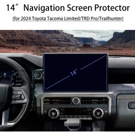 Screen Protector for Toyota Tacoma 14 Inch Navigation Touchscreen for 2024 2025 Tempered Glass 9H Anti-Scratch ProtectionCompatible Model: for Toyota, color: Matte Glass