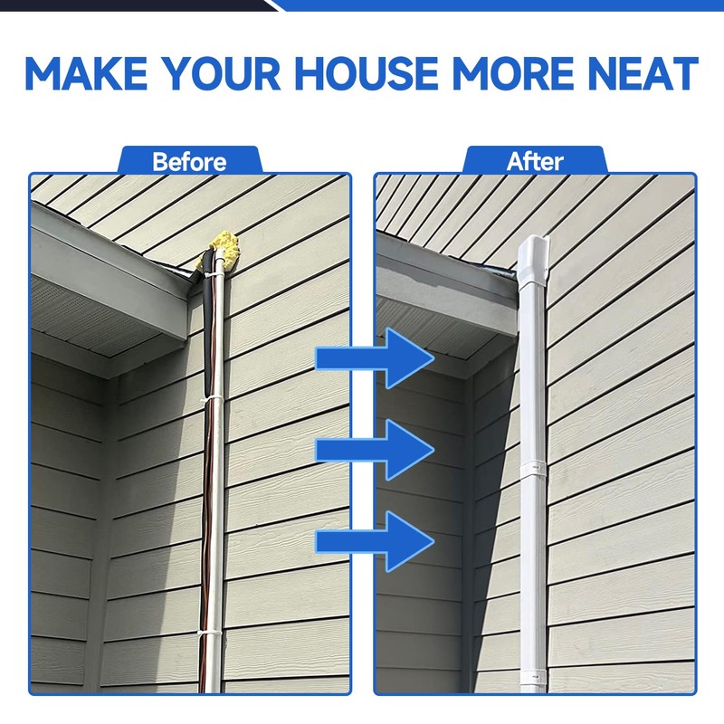 Cestluck 3'' 11 Ft Mini Split Line Set Cover, PVC