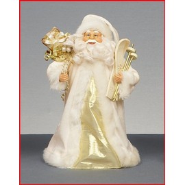 30cm Tree Top Santa or Free Standing Christmas Decoration - Cream