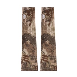 Arm Sleeve for Men Women Camouflage Pattern Stretchy Long Cooling Sleeves Cycling Arm Sleeve Sun UV Protection Summer Arm Sleeves Anti-Slip Thin Breathable Warmer for Hiking Biking (Yellow)