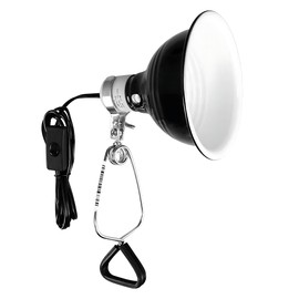 Simple Deluxe Reptile Clamp Dome Lamp, Equipped with 5.5-Inch Aluminum Reflector, Suitable for Amphibian Pet Terrariums Habitat (Without Bulb), 1 Pack, Black