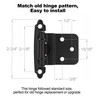 Vallecloud 4 Pack (2 Pair) 3/8" Inset Matte Black Self