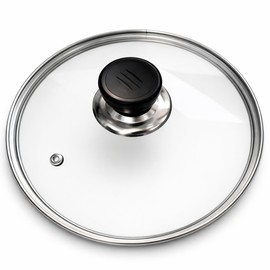 Biubumtu 8 Inch Glass Lid for Frying Pan – Tempered Transparent Pot Lid with Stainless Steel Rim & Heat-Resistant Handle, Fits 8″ Skillet, Pan, Wok – Durable See-Through Cookware Cove