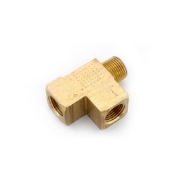 Anderson Metals 06127 Brass Pipe Fitting, Barstock Street Tee, 1/2" NPT Female x 1/2" NPT Male x 1/2" NPT Female Pipe