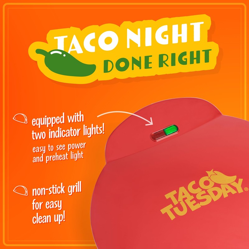 Taco Tuesday Deluxe 8-Inch 6-Wedge Electric Quesadilla Maker with Extra