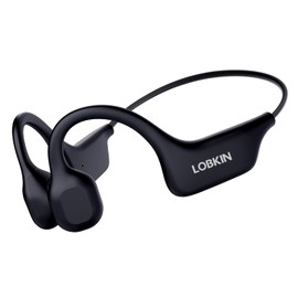 LOBKIN Bone Conduction Headphones Bluetooth 5.3, Open Ear Running Headphones Wireless, IPX5 Waterproof Earphones with Mic for Sports, Running, Black