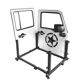Door Storage Hanger Rack Rock Crawler Steel Movable Cart Compatible with Jeep Wrangler JK JL & Gladiator JT 2007-2025