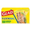 Glad Flex'N Seal Zipper Food Storage Sandwich Bags, Resealable Snack
