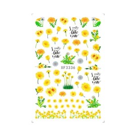 Generic Daisy Be Mine Dandelion Flowers Leaf Extra Thin 3D Nail Stickers Xf3336 Nail Wraps Stickers Manicure Supplies for Women Nails Full Long Lasting Easy Apply and Remove