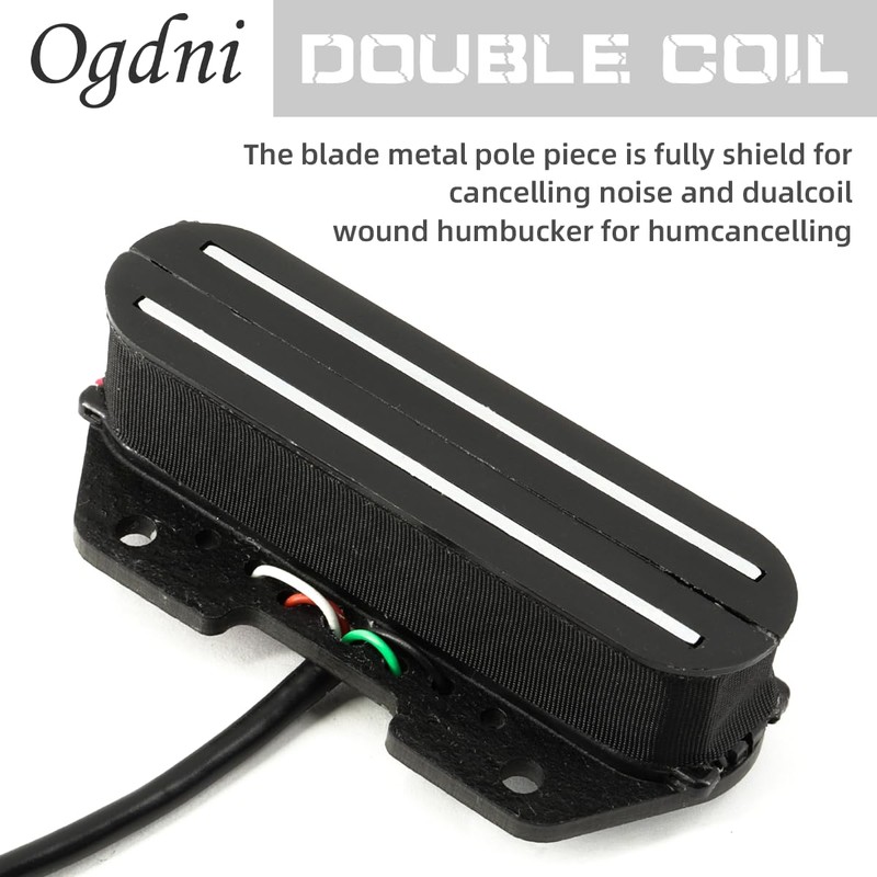Ogdni Dual Rail Humbucker Pickup Bridge Pickup for Tele Style