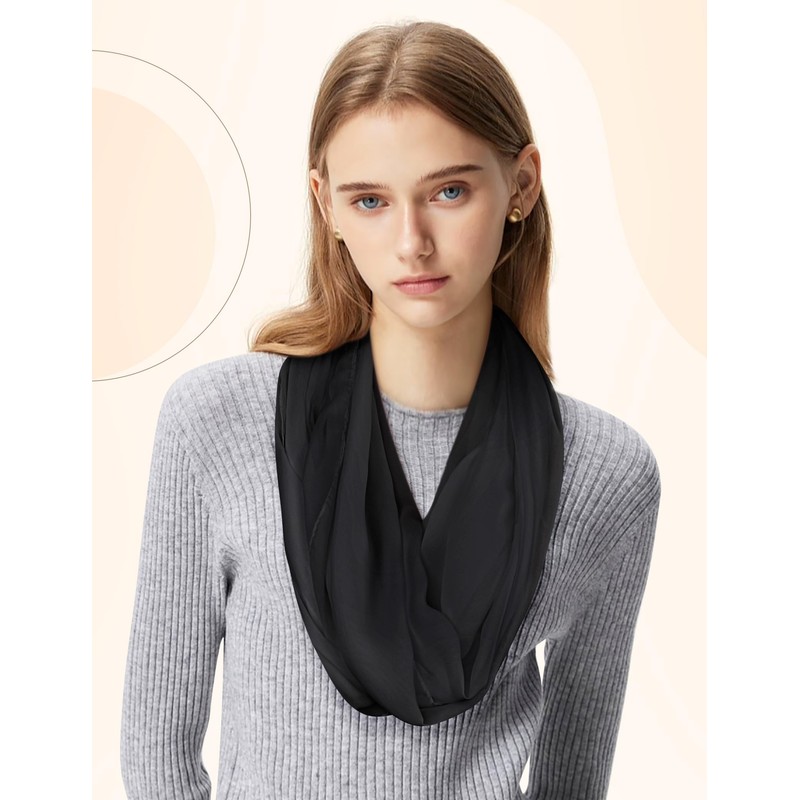 MELLIEX Loop Scarf Women's Soft Tube Scarf Lightweight Basic Round