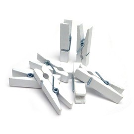 Sepkina 100 Small Cute Mini Decorative Pegs, Clips, Decorative Pegs, Wooden Pegs, Mini Pegs, Natural Silver White Gold Red, Mix, Colourful, 3,5cm