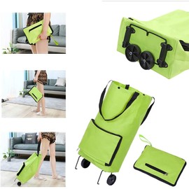Carrito de Compras Plegable, Carrito de Mandado con Ruedas Bolsa de Compra, Ajustable, Portátil, Plegable, Bolsa Reutilizable, Para Supermercado