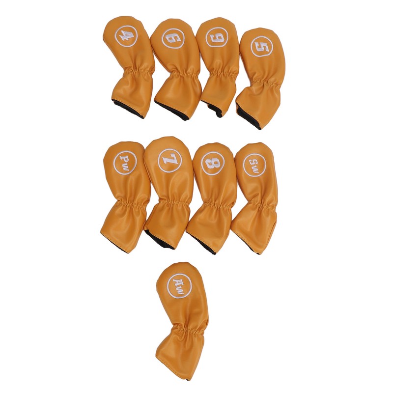 9pcs Golf Club Cover PU Leather Stylish Portable Golf Head