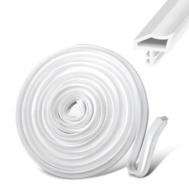 Door Seal 10 m White for Room Doors & Door Frames, Rubber Seal for Sound Insulation and Draught Excluder, Door Frame Seal Made of TPE for Wooden Frames and Interiors, Moisture Resistant