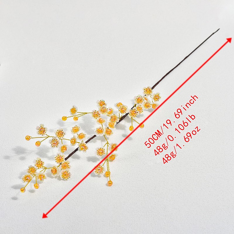 1Piece Acrylic Resin Snow Pear Blossom Faux Cherry Blossom Stems