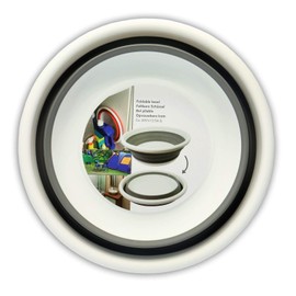 Invero Collapsible Foldable Washer Bowl Ideal for Camping, Caravans, Outdoor Activities, Kitchen and More- Black