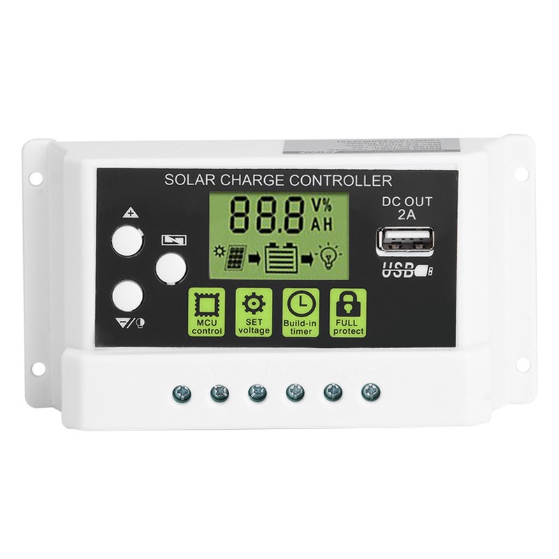 PWM Intelligent Solar Charge Controller Regulator LCD Display USB Output
