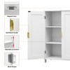 TaoHFE White Bathroom Storage Cabinet,Bathroom Cabinets Freestanding with 2 Doors,Towel