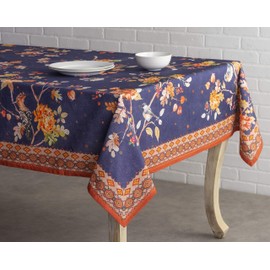 Maison d'Hermine Kilim - Infinity 100% Cotton Tablecloth for the Kitchen, Dinner, Tabletop, Party Decoration, Weddings, Thanksgiving/Christmas (Rectangle, 140 cm x 180 cm)