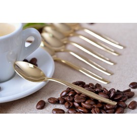 GRAEWE Espresso Demitasse Spoons Gold Plated 6 Pieces