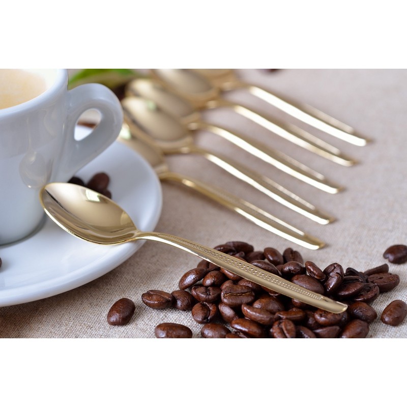 GRAEWE Espresso Demitasse Spoons Gold Plated 6 Pieces