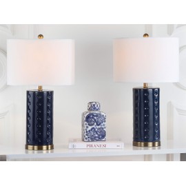 Safavieh Lighting Collection Roxanne Navy 26-inch Table Lamp (Set of 2)
