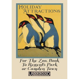 'Generic' #52 London 5 - Holiday attractions - For the zoo, book to Regent's park or Camden Town - Underground - Vintage Travel Poster - A4 A3 A2 - Quality Prints … (Not Framed, A4)
