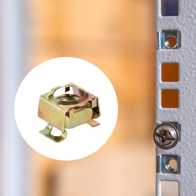 sourcing map M12 Cage Nuts for Server Rack Cabinet, Carbon