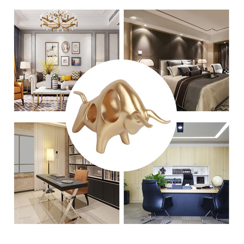 Bull Sculpture Ornaments Exquisite Details Smoother Lines Lucky Home Decorations