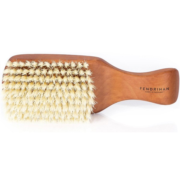 Fendrihan Genuine 100% Pure Boar Men's Hair Brush with Pearwood Handle and Soft Light Bristles MADE IN GERMANY (6.7 Inches)