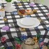 cusugbaso Easter Round Tablecloth 70 inches - Black Plaid Spring