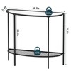 SAYGOER Glass Half Moon Console Table 2 Tier Narrow Entryway
