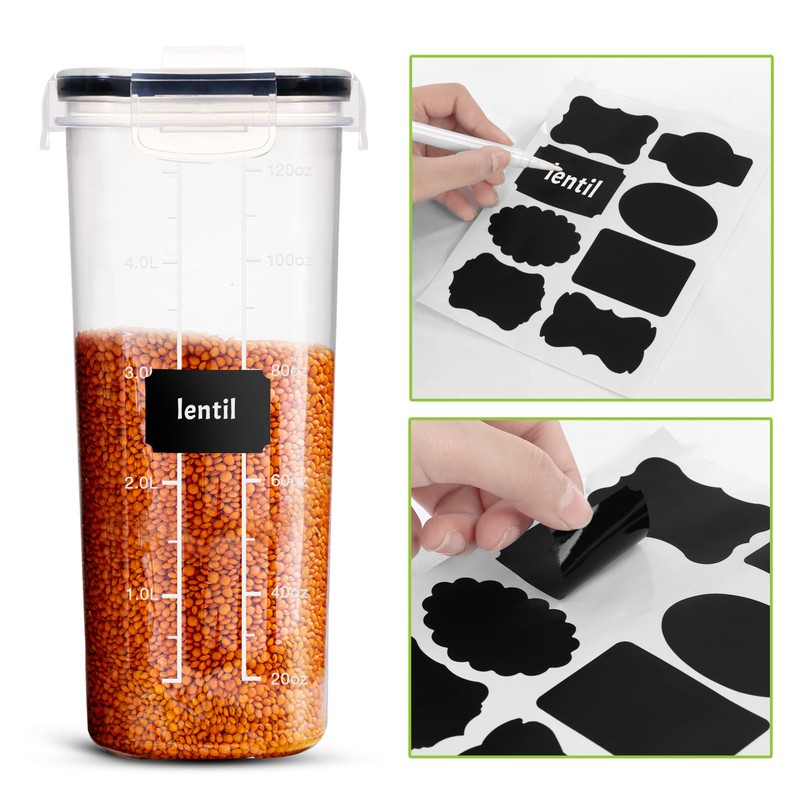 Utopia Kitchen Cereal Containers Storage Set – 3 Pack 4L(135.2