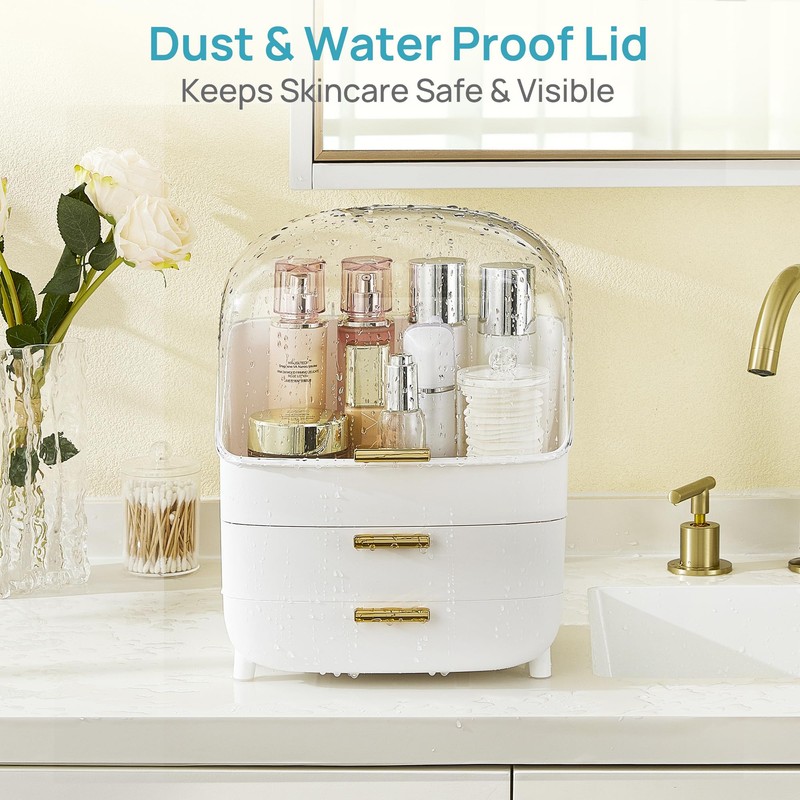 Vtopmart 3-Tier Skincare Makeup Organizer with Drawers and Lid for