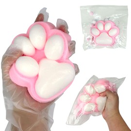 Squishy, 1 Piece Squishy Toy, Big Cat Paw Squeeze Toy, Squeeze Toy, Anti Stress Toy, Squishy Cat Toy, Kawaii Stress Squeeze Toy, Stress Balls, for Children and Adults (Pink XL)