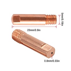 kingsea 20 Pcs MIG Welding Contact Tips 0.030"(0.8 MM) Copper Contact Tips Compatible with All M6-1.0 Treads MIG Welder Gun