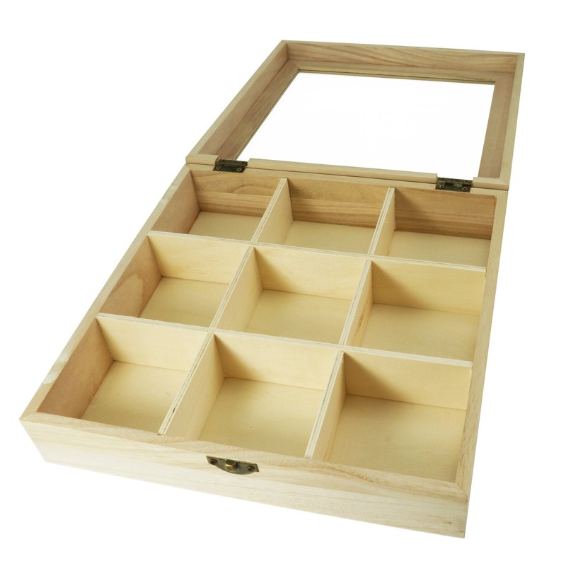 Incutex Aufbewahrungsbox aus Holz, Teebeutelbox, Teekiste, Teebox, Teedose Holz mit