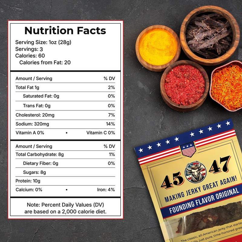 45-47 Beef Jerky – Premium American Made Jerky, 10g Protein