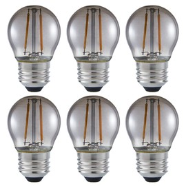PANLAVIE 2 Watt Vintage Edison LED Bulbs, Globe LED Filament Bulb, 2700K Warm Light, E26 Medium Base, A15 Smoky Grey Glass Antique Tint, 25W Incandescent Replacement, Dimmable, Pack of 6