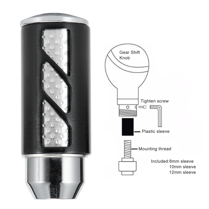 Universal Gear Shifter Shift Knob Headball Aluminum Alloy with 3