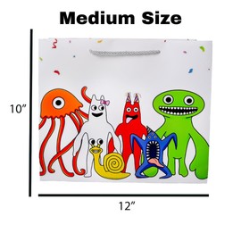 BELLA LAMB Garten Versatile Gift Bags – Kraft Paper Bags With Handles, Ideal for Kids Birthday Parties, Baby Showers, Graduation, Christmas (Multicolor, Medium (12x10))