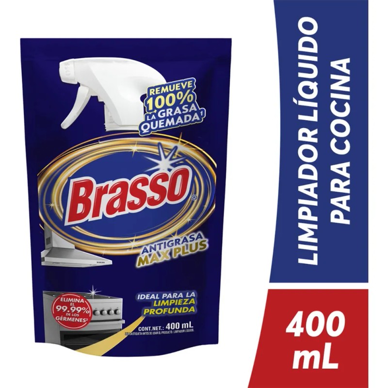 Limpiador BRASSO Antigrasa Max Plus en doypack