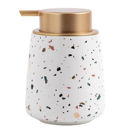 Coffeezone 11 oz Terrazzo Design Ceramic Lotion Dispenser Liquid Hand Soap Dispenser Pump Bottle for Kitchen Bathroom (Terrazzo)