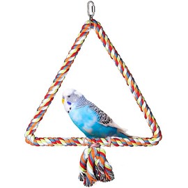 Litewoo Triangle Bird Swing Toy Cotton Rope Perches for Parrot Budgie Parakeet Cockatiel Conure Finch Lovebird